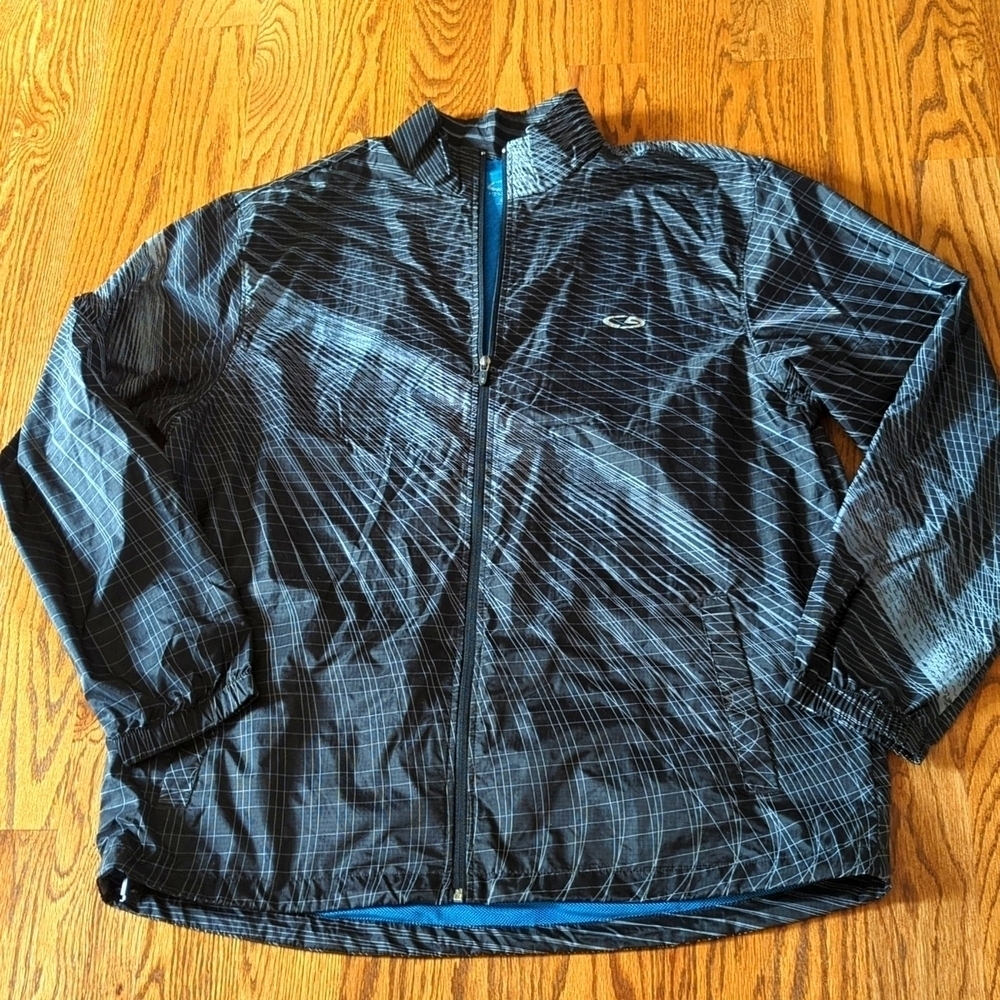 Champion Windbreaker Jacket Waterproof Black Turquoise Size XL